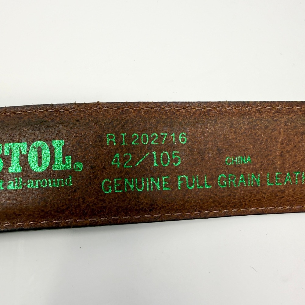 Vintage Resistol Genuine Leather Western Belt Size 42 Silver Buckle - Picture 7 of 11